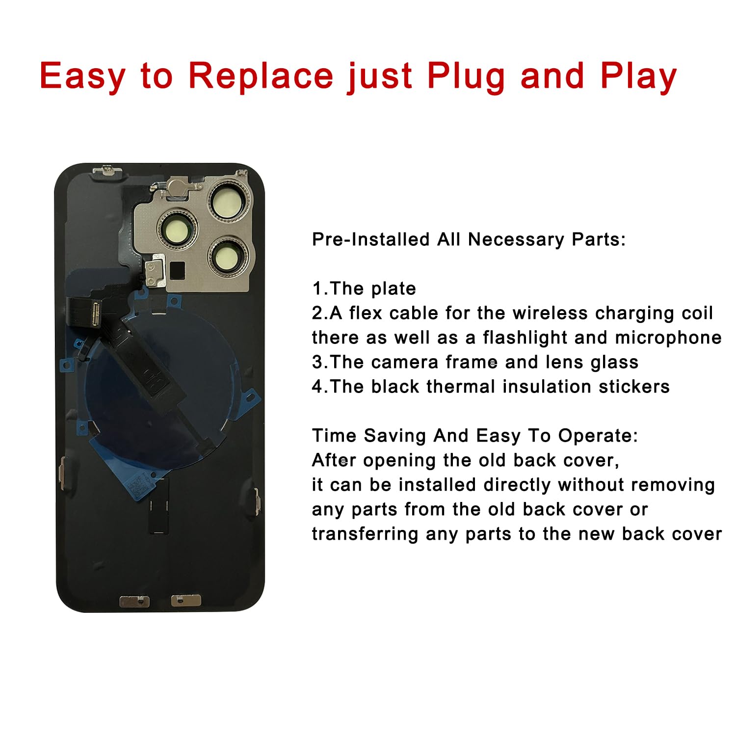 Amazon.com: Perzework Rear Back Glass Replacement for iPhone 15